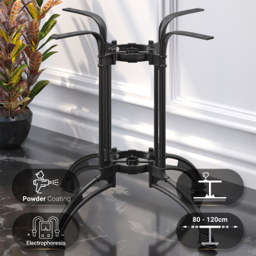 MALAGA | Gusseisen Tischgestell | Schwarz | 4 Fuß: Ø 82 cm | Säule: 72 cm | Gusseisen