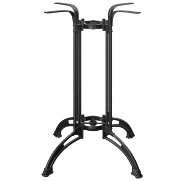 MALAGA | Understel til barbord i støbejern | Sort | 4 fødder: Ø 82 cm | Kolonne 108 cm | Støbt optik