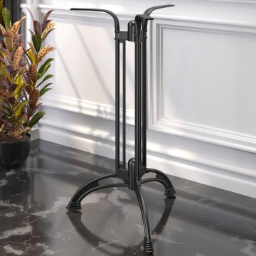 MALAGA | Telaio del tavolo da bar bistrot | Nero | 3 piedi: Ø 60 cm | Colonna 108 cm | Ottica fusa