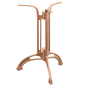 MALAGA | Żeliwna podstawa stolika | Miedź | 3 stopy: Ø 60 cm | Kolumna: 72 cm | Optyka odlewu