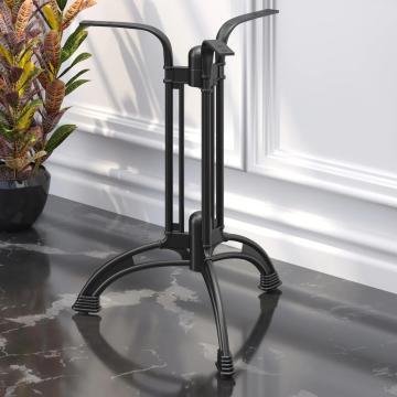 MALAGA | Struttura del tavolo in ghisa | Nero | 3 piedi: Ø 60 cm | Colonna: 72 cm | Ottica fusa