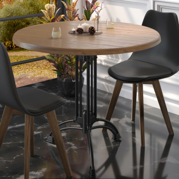 MALAGA | Struttura del tavolo in ghisa | Nero | 3 piedi: Ø 60 cm | Colonna: 72 cm | Ottica fusa
