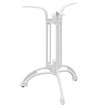 MALAGA | Gussaluminium Tischgestell | Weiß | 3 Fuß: Ø 60 cm | Säule: 72 cm | Guss Optik