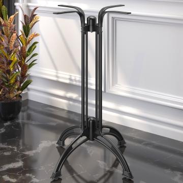 MALAGA | Telaio del tavolo da bar bistrot | Nero | 4 piedi: Ø 58 cm | Colonna 108 cm | Ottica fusa