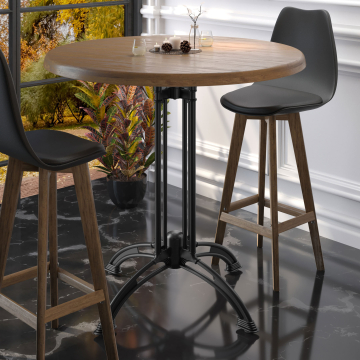 MALAGA | Telaio del tavolo da bar bistrot | Nero | 4 piedi: Ø 58 cm | Colonna 108 cm | Ottica fusa