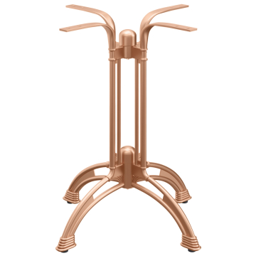 MALAGA | Żeliwna podstawa stolika | Miedź | 4 stopy: Ø 58 cm | Kolumna: 72 cm | Optyka odlewu