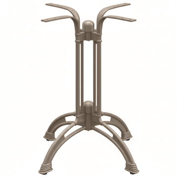 MALAGA | Gietijzeren tafelonderstel | Taupe | 4 voet: Ø 58 cm | Kolom: 72 cm | Gegoten optiek