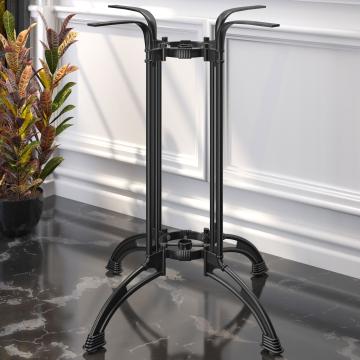 MALAGA | Telaio del tavolo da bar bistrot | Nero | 4 piedi: Ø 82 cm | Colonna 108 cm | Ottica fusa