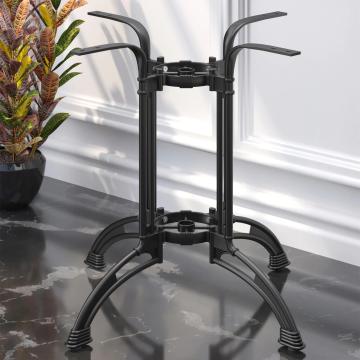 MALAGA | Struttura del tavolo in ghisa | Nero | 4 piedi: Ø 82 cm | Colonna: 72 cm | Ottica fusa