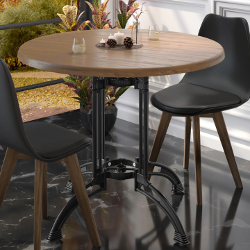 MALAGA | Struttura del tavolo in ghisa | Nero | 4 piedi: Ø 82 cm | Colonna: 72 cm | Ottica fusa