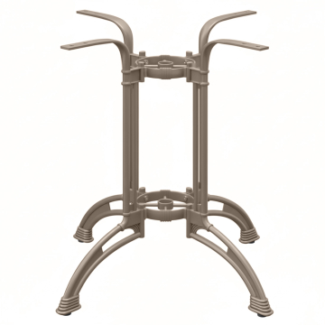 MALAGA | Gietijzeren tafelonderstel | Taupe | 4 voet: Ø 82 cm | Kolom: 72 cm | Gegoten optiek