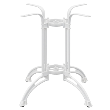 MALAGA | Gussaluminium Tischgestell | Weiß | 4 Fuß: Ø 82 cm | Säule: 72 cm | Guss Optik