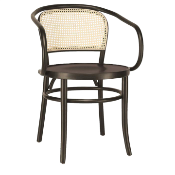 MARCO ARM | Chaise cannage | Wengé | Bois cintré