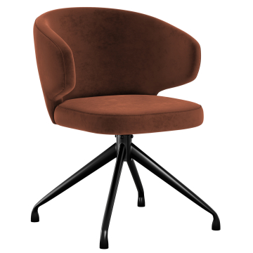 Marie | Hotel Stol | Rød Bronze | Velour | Drejefod