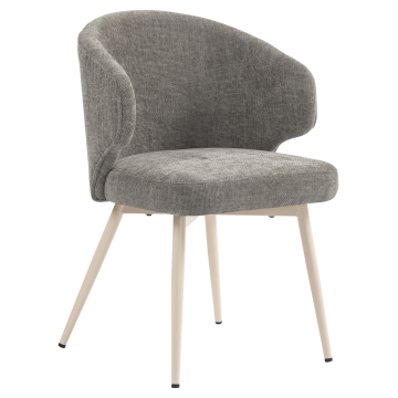 Marie | Hotel Stuhl | Grau | Stoff/Textil | Gestell Weiß