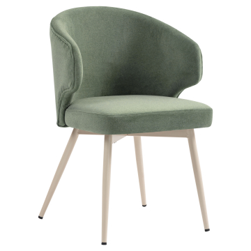 Marie | Hotel Stuhl | Grün| Samt | Gestell Weiß