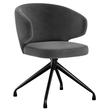 Marie | Hôtel Chaise | Gris | Velours | Pied pivotant