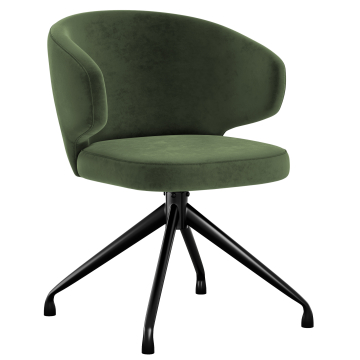Marie | Hôtel Chaise | Vert | Velours | Pied pivotant