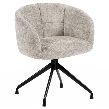 Marina | Hotellstol | Beige | Stoff/Tekstil | Svingbar base