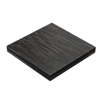 MASSIV STEEL | Gastro Massiv Tischplatte | B:T 70 x 70 cm | Wenge - Schwarz | Quadratisch | Bistro Massiv Tischplatte
