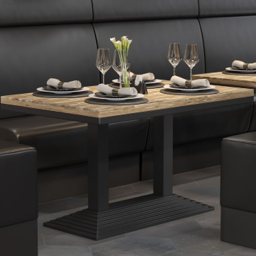 MASSIV-STEEL | Piano tavolo massiccio per locali | L:P 120 x 70 cm | Quercia | Quadrato | Piano del tavolo solido Bistro