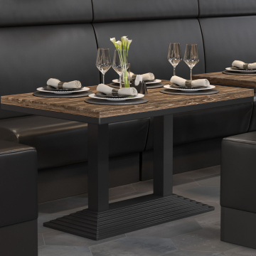 MASSIV STEEL | Solidny blat stołu Gastro | W:D 120 x 70 cm | Orzech włoski | Prostokątny | Solidny blat stołu Bistro