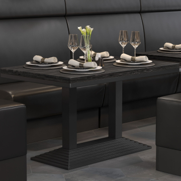 MASSIV STEEL | Tablero macizo para mesa de cafetería | An:Pr 120 x 70 cm | Wenge - Negro | Rectangular | Tablero macizo Bistro