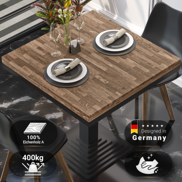 MASSIVE STEEL | Bistro Solid Table Top | 60x60cm | Walnut