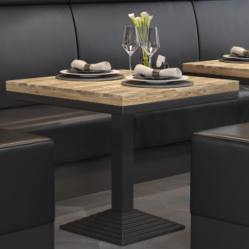 MASSIV-STEEL | Piano Tavolo Gastro Massivo | B:T 70 x 70 cm | Rovere | Quadrato | Piano Tavolo Massivo Bistro