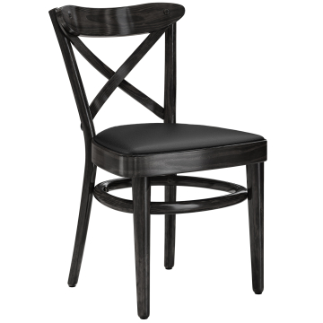 MAUDEZ | Bentwood stol | Tre / Lær | Svart | Bentwood