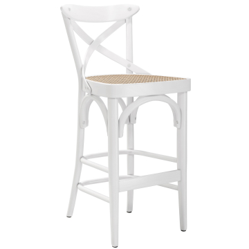 Maudez | Sgabello Barhocker in Faggio | Legno / Intreccio | Bianco | Faggio