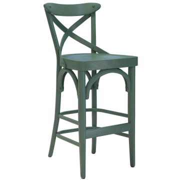 Maudez | Sgabello Barhocker in Legno | Verde | Legno Curvato