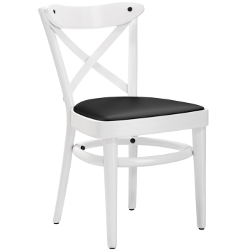 MAUDEZ | Silla de contrachapado | Madera / Cuero | Blanco | Contrachapado