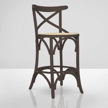 MAUDEZ | Bugholz Barhocker | Wenge | Bugholz | Geflecht Naturell