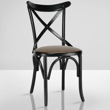 MAUDEZ | Bentwood stol | Svart | Bentwood | Läder brun