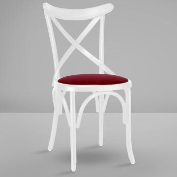 MAUDEZ | Bentwood stol | Vit | Bentwood | Läder Bordeaux