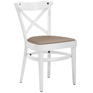 MAUDEZ | Buiskruk | Hout / Leder Taupe | Wit | Buiskruk