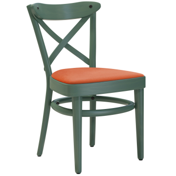 MAUDEZ | Buisstoel | Hout / Fluweel Oranje | Groen | Buisstoel