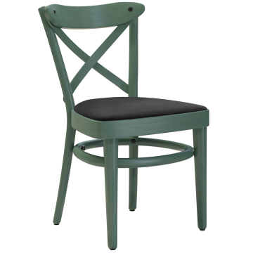 MAUDEZ | Buikstoel | Hout / Fluweel Zwart | Groen | Buikstoel