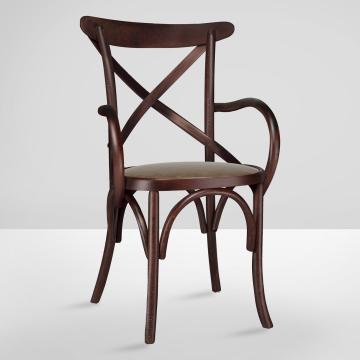 MAUDEZ ARM | Pubstol | Wenge | Bentwood | Läder brun