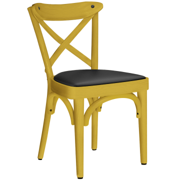 Maudez | Bentwood chair | Wood / Leather | Yellow | Bentwood