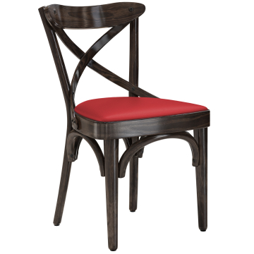 Maudez | Bugholzstuhl | Holz / Leder | Wenge / Rot | Bugholz