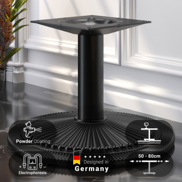 MAXIM | Enkel bordsram | Svart | Bas: Ø 55 cm | Pelare: 7,6 x 40 cm