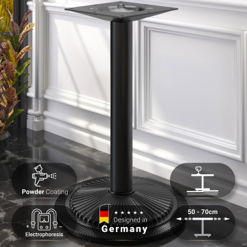 MAXIM | Underrede till högt bord | Svart | Fot: Ø 45 cm | Kolonn: 7,6 x 109 cm