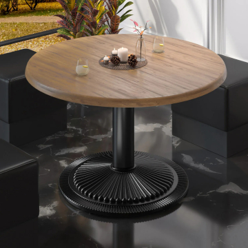 MAXIM | Telaio per tavolo da ristorante | Nero | Piede: Ø 45 cm | Colonna: 7,6 x 40 cm