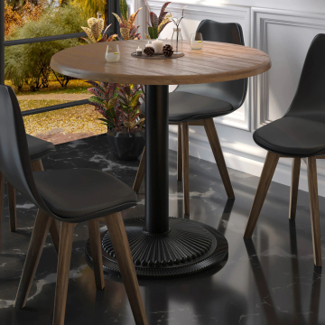 MAXIM | Telaio per tavolo da ristorante | Nero | Piede: Ø 55 cm | Colonna: 7,6 x 76 cm