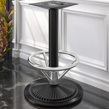MAXIM FOOT | Telaio del tavolo da bar bistrot | Nero | Piede: Ø 55 cm | Colonna: 7,6 x 109 cm | con anello per i piedi