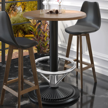 MAXIM FOOT | Telaio del tavolo da bar bistrot | Nero | Piede: Ø 55 cm | Colonna: 7,6 x 109 cm | con anello per i piedi