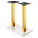 MADRID | Structure de table haute double Bistro | Blanc/Or | Hauteur : 104 cm | Colonne : 8 x 8 cm |