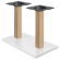 MADRID | Bistro Double Table Frame | White/Oak | Height: 71 cm | Column: 8 x 8 cm | Base Plate: 40 x